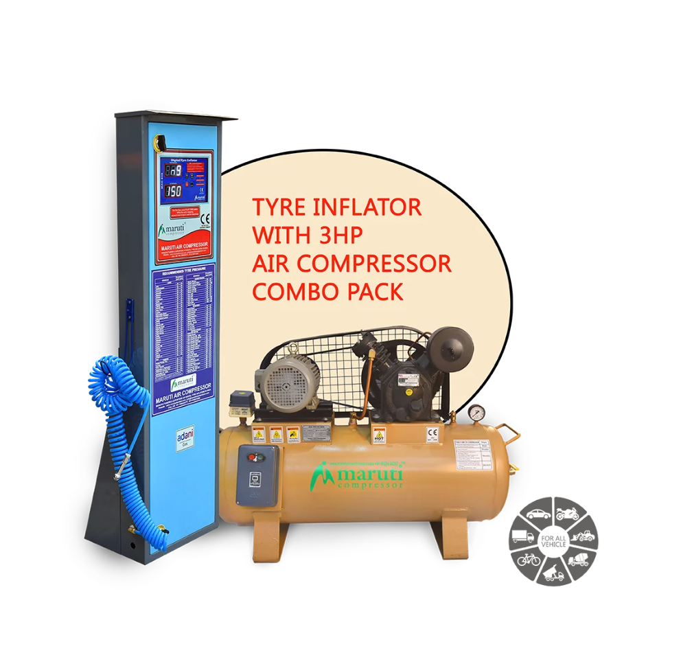 ADANI CNG GAS Tyre Inflator with Air Compressor Combo Pack