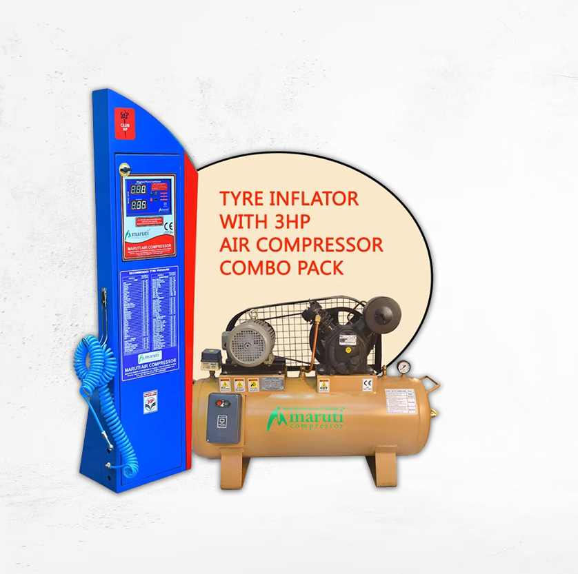 CLUBHP Tyre Inflator with Air Compressor Combo Pack