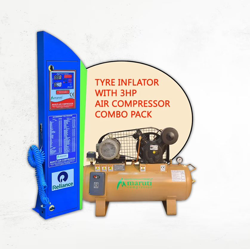 RELIANCE Tyre Inflator with Air Compressor Combo Pack